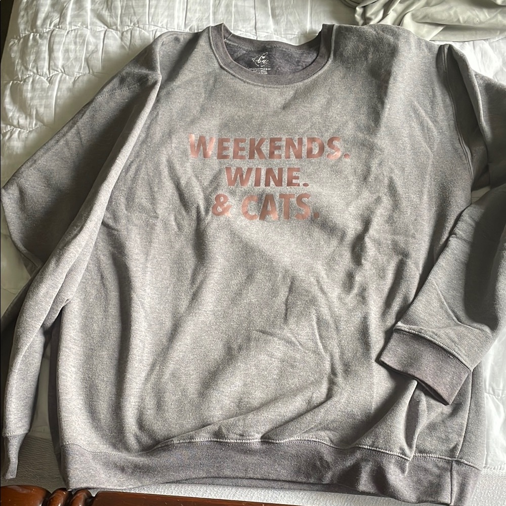Gray Sweatshirt with Graphic Text